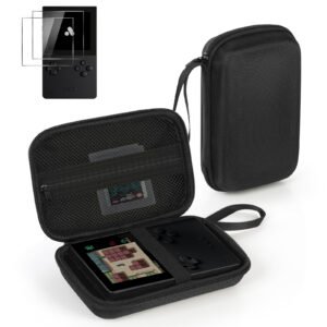 Hard Carrying Case Compatible with Analogue Pocket Game Console - 2 in 1 Accessories Bundle with 2 Screen Protectors, Portable Storage Bag for Video Games Cards, and Other Accessories(Case Only)